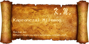 Kapronczai Milemon névjegykártya